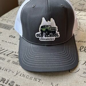 Old School Broncos Gray and White Cap